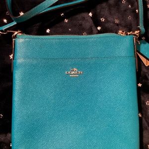 Authentic Coach turquoise crossbody